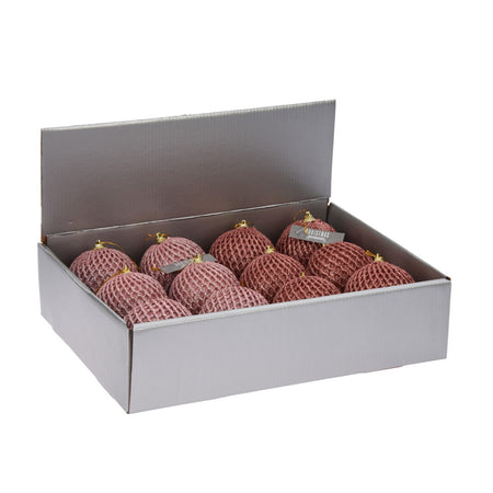 Set 12 Palline per albero di natale in vetro Rete Rosa "Ashley" Tinta Unita Casa e cucina/Decorazioni per interni/Addobbi e decorazioni per ricorrenze/Decorazioni natalizie/Addobbi e decorazioni/Palle e palline MagiediNatale.it - Altamura, Commerciovirtuoso.it