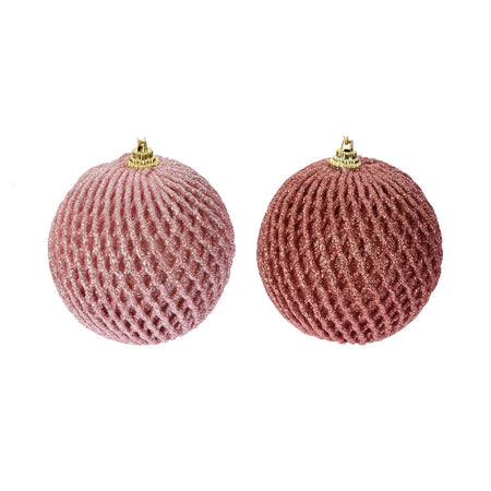 Set 12 Palline per albero di natale in vetro Rete Rosa "Ashley" Tinta Unita Casa e cucina/Decorazioni per interni/Addobbi e decorazioni per ricorrenze/Decorazioni natalizie/Addobbi e decorazioni/Palle e palline MagiediNatale.it - Altamura, Commerciovirtuoso.it