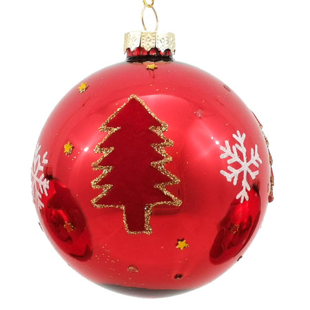Palline in vetro "Rosso Lucente" con decorazione per albero di Natale 12 sfere da ø 8 cm Casa e cucina/Decorazioni per interni/Addobbi e decorazioni per ricorrenze/Decorazioni natalizie/Addobbi e decorazioni/Palle e palline MagiediNatale.it - Altamura, Commerciovirtuoso.it