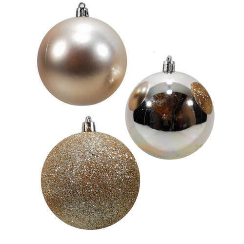 Palline in vetro Mix Champagne per albero di Natale 4 sfere da ø 8 cm Casa e cucina/Decorazioni per interni/Addobbi e decorazioni per ricorrenze/Decorazioni natalizie/Addobbi e decorazioni/Palle e palline MagiediNatale.it - Altamura, Commerciovirtuoso.it