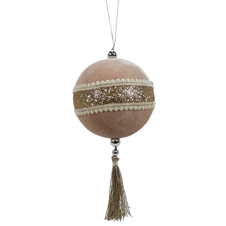 Pallina vellutata "Beige e Oro" con coda per albero di Natale elegante Casa e cucina/Decorazioni per interni/Addobbi e decorazioni per ricorrenze/Decorazioni natalizie/Addobbi e decorazioni/Palle e palline MagiediNatale.it - Altamura, Commerciovirtuoso.it