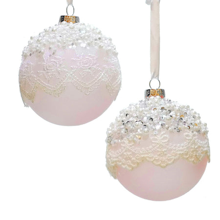 Palline con merletto "Rosa e Perle Bianche" per albero di Natale 4 sfere da ø 10 cm Casa e cucina/Decorazioni per interni/Addobbi e decorazioni per ricorrenze/Decorazioni natalizie/Addobbi e decorazioni/Palle e palline MagiediNatale.it - Altamura, Commerciovirtuoso.it