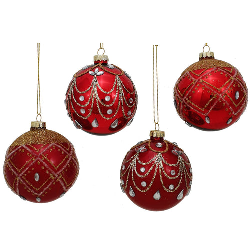 Palline in vetro Rosso Glitterate per albero di Natale moderno 9 sfere da ø 10 cm Casa e cucina/Decorazioni per interni/Addobbi e decorazioni per ricorrenze/Decorazioni natalizie/Addobbi e decorazioni/Palle e palline MagiediNatale.it - Altamura, Commerciovirtuoso.it
