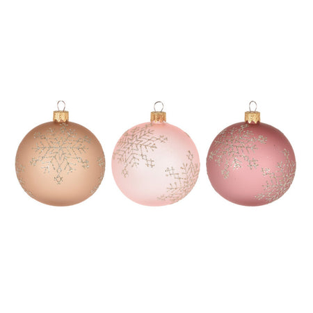 Palline per albero di natale in vetro Rosa Glitter "Snowflake" Tinta Unita Casa e cucina/Decorazioni per interni/Addobbi e decorazioni per ricorrenze/Decorazioni natalizie/Addobbi e decorazioni/Palle e palline MagiediNatale.it - Altamura, Commerciovirtuoso.it