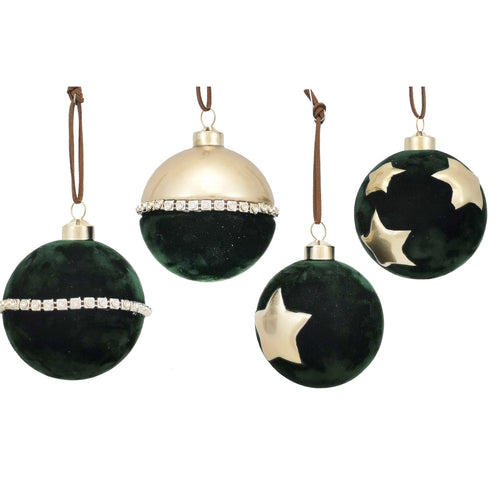 Palline in vetro Verde con Stelle vellutate per albero di Natale moderno 12 sfere da ø 8 cm Casa e cucina/Decorazioni per interni/Addobbi e decorazioni per ricorrenze/Decorazioni natalizie/Addobbi e decorazioni/Palle e palline MagiediNatale.it - Altamura, Commerciovirtuoso.it