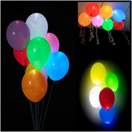 Palloncini Luminosi 30 Cm Colorati Confezione 10 Pezzi Eventi Festa Balloon