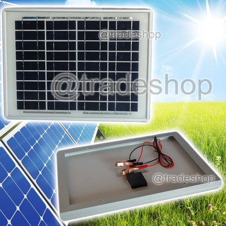 Pannello Fotovoltaico Solare Modulo 10w 10watt 12v Celle Silicio Pinze Batteria