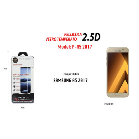 Pellicola Protettiva Vetro Temperato Per Samsung Galaxy A5 2017 Maxtech P-a5 2017