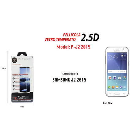 Pellicola Protettiva Vetro Temperato Per Samsung Galaxy J2 2015 Maxtech P-j2 2015