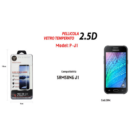 Pellicola Vetro Compatibile Con Samsung Galaxy J1 Vetro Prottetivo Maxtech P-j1