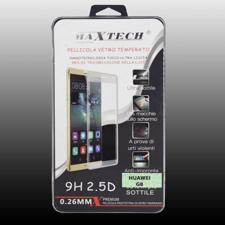 Pellicola Vetro Temperato Per Huawei G8 Antiurto Oleofobica Maxtech P-hua G8