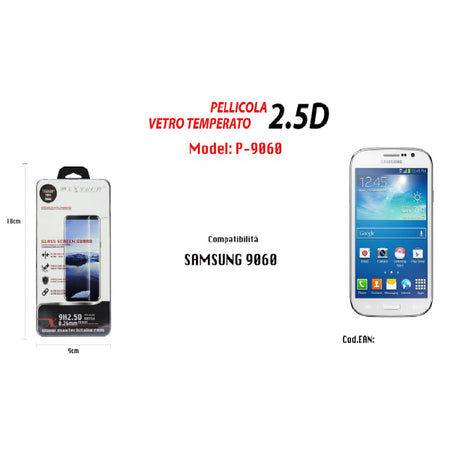 Pellicola Vetro Temperato Per Samsung Galaxy 9060 Protezione Maxtech P-9060