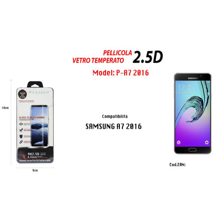 Pellicola Vetro Temperato Samsung Galaxy A7 2016 Proteggi Schermo Maxtech P-a7 2016