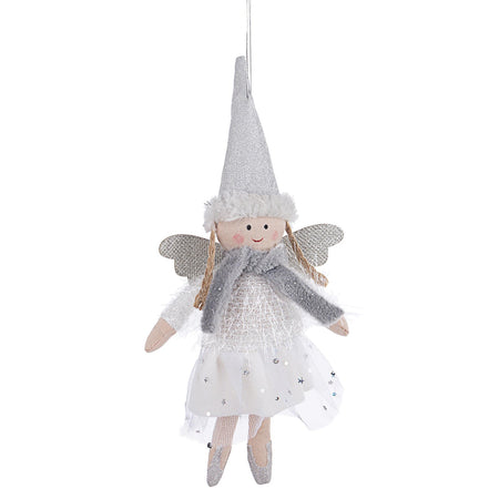 Pendaglio Angelo "Lucilla" per albero di Natale in poliestere decorato color Bianco Argento Casa e cucina/Decorazioni per interni/Addobbi e decorazioni per ricorrenze/Decorazioni natalizie/Addobbi e decorazioni/Ciondoli e pendenti MagiediNatale.it - Altamura, Commerciovirtuoso.it