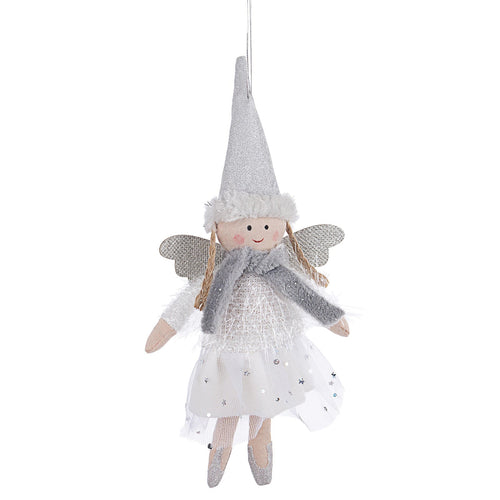 Pendaglio Angelo Lucilla per albero di Natale in poliestere decorato color Bianco Argento Casa e cucina/Decorazioni per interni/Addobbi e decorazioni per ricorrenze/Decorazioni natalizie/Addobbi e decorazioni/Ciondoli e pendenti MagiediNatale.it - Altamura, Commerciovirtuoso.it