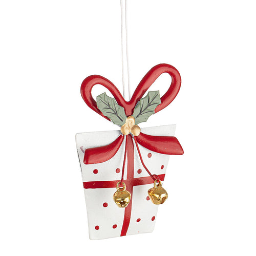 Pendaglio pacco regalo Bert con campanellino per albero di Natale in metallo color Bianco decorazione natalizia Casa e cucina/Decorazioni per interni/Addobbi e decorazioni per ricorrenze/Decorazioni natalizie/Addobbi e decorazioni/Campanelli e campanelli da slitta MagiediNatale.it - Altamura, Commerciovirtuoso.it