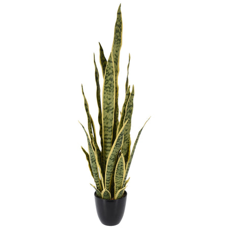 Pianta artificiale "Sansevieria" con vaso nero decorativa verde da 92 cm per interno Casa e cucina/Decorazioni per interni/Piante e fiori artificiali/Piante artificiali Decor Space - Altamura, Commerciovirtuoso.it