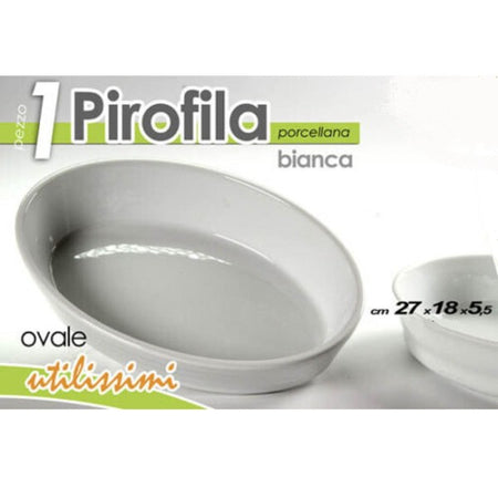 Pirofila Ovale Bianca Teglia Forno Lasagnera 27x18,5x5,5cm In Porcellana 646744