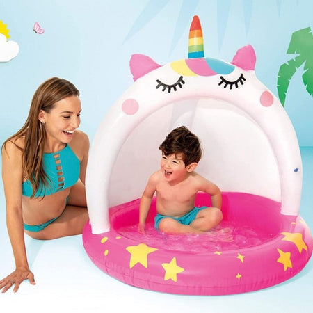 Piscina Baby Pool Caticorn 102x102cm Gioco Estivo Gonfiabile Per Bambini 58438