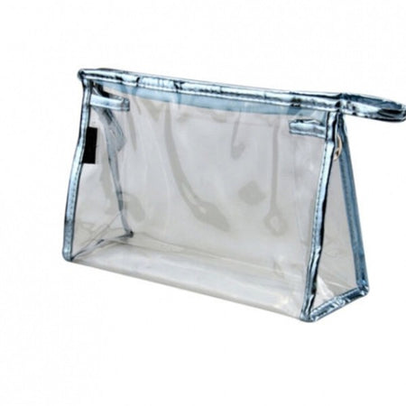 Pochette Trasparente Trucco In Plastica 29x18x6 Borsello No Tracolla Beauty Case