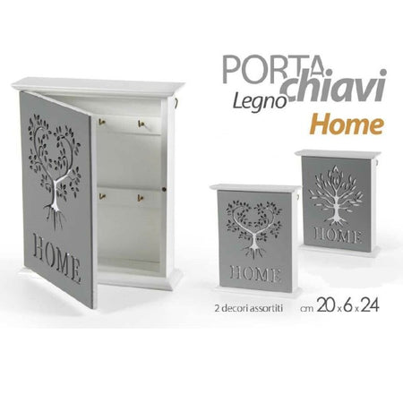 Porta Chiavi Parete 20x6x24cm Legno Decoro Home Moderno Decori Assortiti 818585