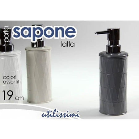 Porta Sapone Portasapone Dispenser Liquido In Latta 19cm Bagno Colori Ass 655494