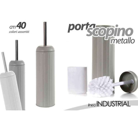Porta Scopino 9.5 X 40 Cm Bagno In Metallo Decoro Industrial Vari Colori 747595