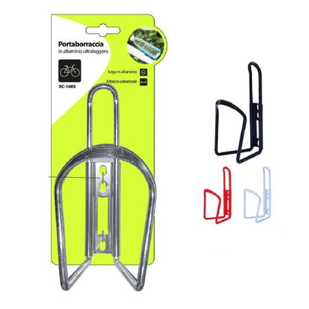 Portaborraccia In Alluminio Per Bicicletta Attacco Universale Colori Vari Xc-1685