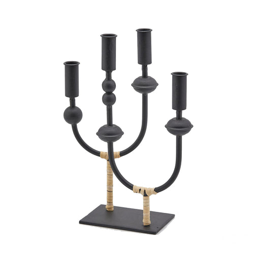 Portacandela Nero con quattro Basi h 36 cm Candelabro Nero per Decorazione Natalizie Casa e cucina/Decorazioni per interni/Candele e portacandele/Candele/Candele a colonna MagiediNatale.it - Altamura, Commerciovirtuoso.it
