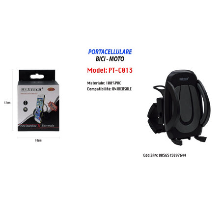 Portacellulare Bici Moto Universale Per Smartphone Ipad Navigatore Maxtech Pt-c013