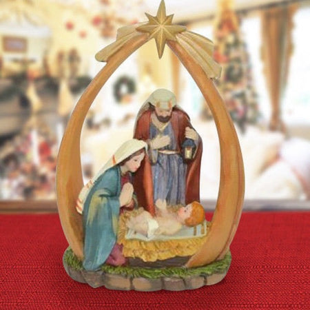 Presepe Sacra Famiglia Con Arco In Resina Nativita' 21cm Decorazioni Natalizie Casa e cucina/Decorazioni per interni/Addobbi e decorazioni per ricorrenze/Decorazioni natalizie/Presepi/Presepi da tavolo Trade Shop italia - Napoli, Commerciovirtuoso.it