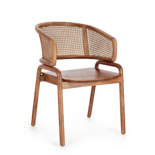 Sedia Keith con legno teak, per arredo interno con braccioli, 54,5 x 60,5 x h 83 cm Casa e cucina/Arredamento/Sala da pranzo/Sedie Decor Space - Altamura, Commerciovirtuoso.it