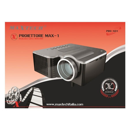 Proiettore Hdmi Sd Usb Max 1080p Lente F125 Messa A Fuoco 24 W Maxtech Pro-x01