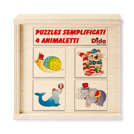 Puzzle Semplificato - Animaletti (4 Tavole) in Legno Gioco per Bambini Giochi e giocattoli/Puzzle/Puzzle di legno Dida - Ragusa, Commerciovirtuoso.it
