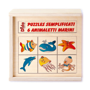 Puzzle Semplificato - Animali Marini (6 Tavole) in Legno Gioco per Bambini Giochi e giocattoli/Puzzle/Puzzle di legno Dida - Ragusa, Commerciovirtuoso.it