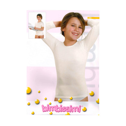 Maglietta Intima Bambina Bianca lana anti allergica Magliette intime bianche per bambine Canottiera maniche Lunghe Bimbissimi art. tl19b Canottiera Bambina L'Orchidea - Siderno, Commerciovirtuoso.it