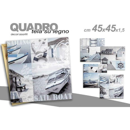 Quadro Quadretto Decorativo 45x45x1,5cm Tela Su Legno Deluxe Decori Ass. 709661