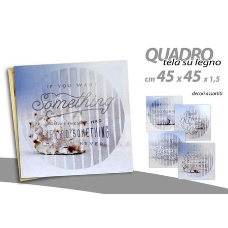 Quadro Quadretto Decorativo 45x45x1,5cm Tela Su Legno Deluxe Decori Ass. 743757