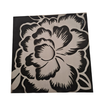 Quadro moderno floreale su tela bianco su nero per decorazioni interni 80 x 80 cm Casa e cucina/Decorazioni per interni/Arte/Poster e stampe Decor Space - Altamura, Commerciovirtuoso.it