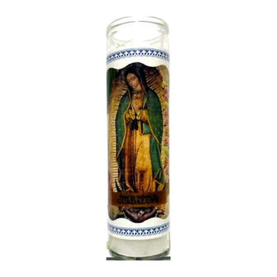 Velon Consagrado Nuestra Senora De Guadalupe Candela Esoterica Con Contenitore In Vetro santería 