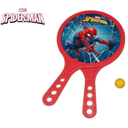 Racchettoni Da Spiaggia Mare Spiderman Marvel Con Pallina Giocattolo Per Bambini