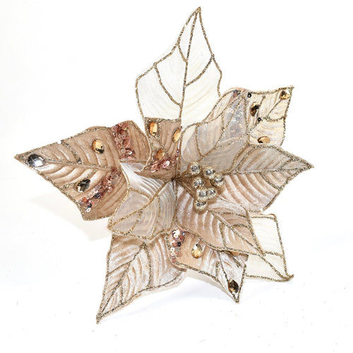 Ramo decorativo natalizio Fiore Beige con petali in tessuto da 47 cm Casa e cucina/Decorazioni per interni/Addobbi e decorazioni per ricorrenze/Decorazioni natalizie/Ghirlande e corone MagiediNatale.it - Altamura, Commerciovirtuoso.it