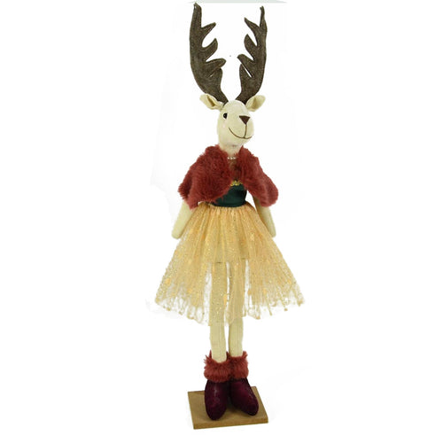 Pupazzo in tessuto con pelliccia Rossa Renna decorazione natalizia h 50 cm Casa e cucina/Decorazioni per interni/Addobbi e decorazioni per ricorrenze/Decorazioni natalizie/Schiaccianoci MagiediNatale.it - Altamura, Commerciovirtuoso.it