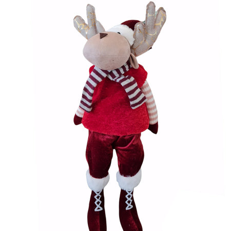 Pupazzo in tessuto con pelliccia marrone "Renna Seduta" decorazione natalizia h 70 cm Casa e cucina/Decorazioni per interni/Addobbi e decorazioni per ricorrenze/Decorazioni natalizie/Schiaccianoci MagiediNatale.it - Altamura, Commerciovirtuoso.it