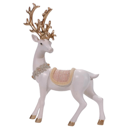 Statuetta decorativa "Renna Regale" decorazione bianco e oro per Natale Casa e cucina/Decorazioni per interni/Addobbi e decorazioni per ricorrenze/Decorazioni natalizie/Schiaccianoci MagiediNatale.it - Altamura, Commerciovirtuoso.it