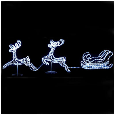 Figura luminosa 2 renne con slitta decorazione natalizia per esterno 4 mt Casa e cucina/Decorazioni per interni/Addobbi e decorazioni per ricorrenze/Decorazioni natalizie/Oggettistica MagiediNatale.it - Altamura, Commerciovirtuoso.it