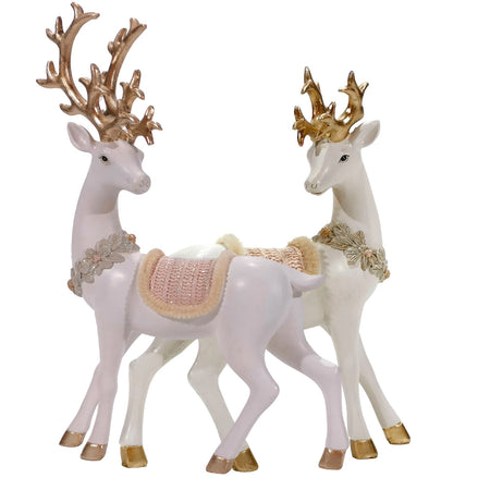 Statuetta decorativa "Renna Regale" decorazione bianco e oro per Natale Casa e cucina/Decorazioni per interni/Addobbi e decorazioni per ricorrenze/Decorazioni natalizie/Schiaccianoci MagiediNatale.it - Altamura, Commerciovirtuoso.it