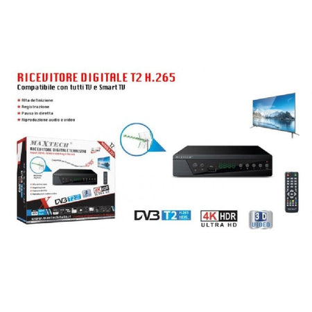 Ricevitore Digitale Terrestre T2 H.265 Decoder Tv Smart Tv Dg-t003 Telecomando