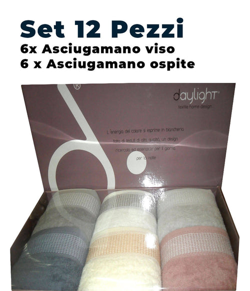 art. londra ma 1118 Completo Asciugamani in spugna 12 pezzi Londra colori assortiti 6 viso 6 ospiti tessile L'Orchidea - Siderno, Commerciovirtuoso.it
