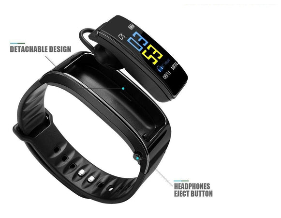 Smartwatch bluetooth Braccialetto sport touch schermo IPS a colori auricolare